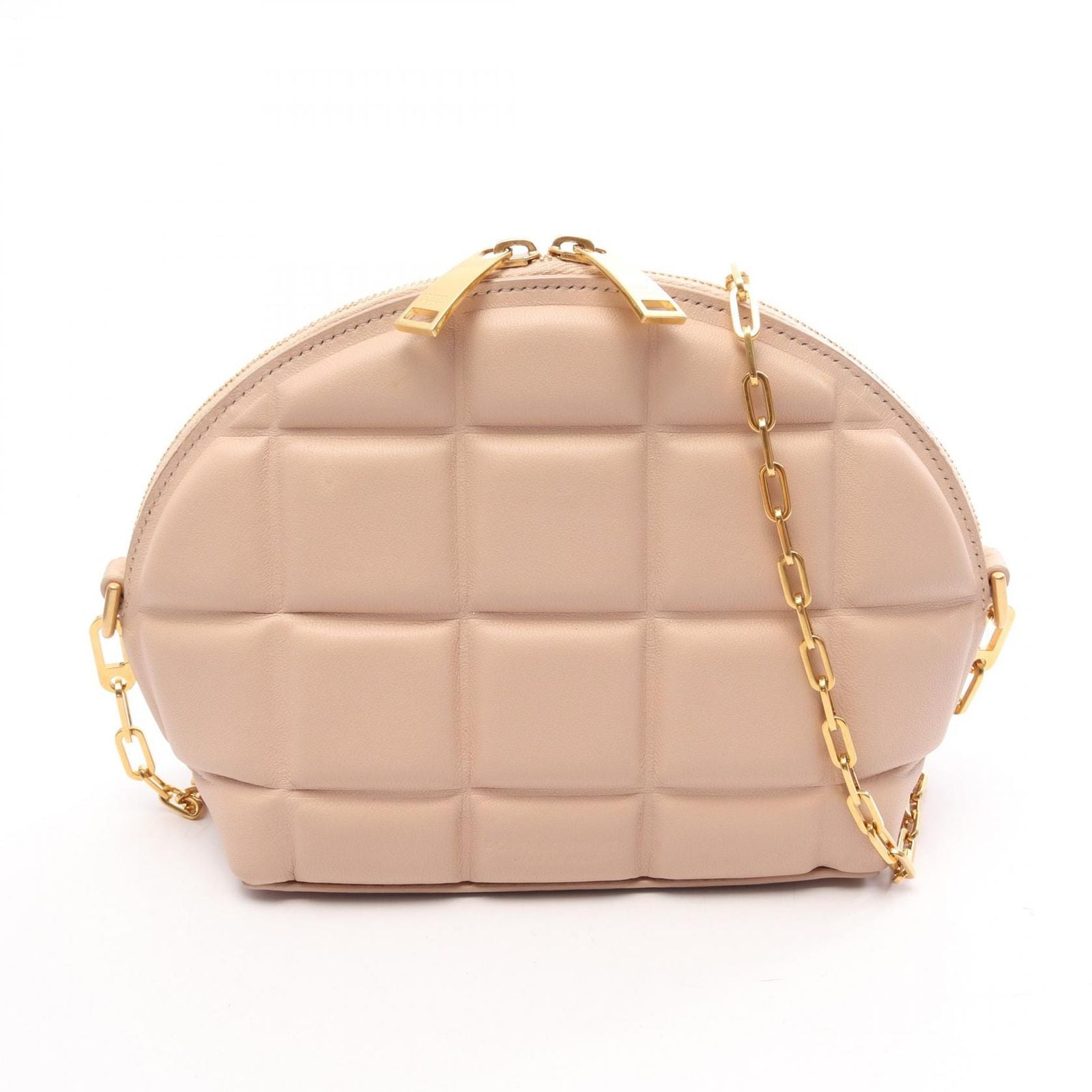 Bottega Veneta Shoulder Bag Padded Half Moon Pink Beige Leather Mini