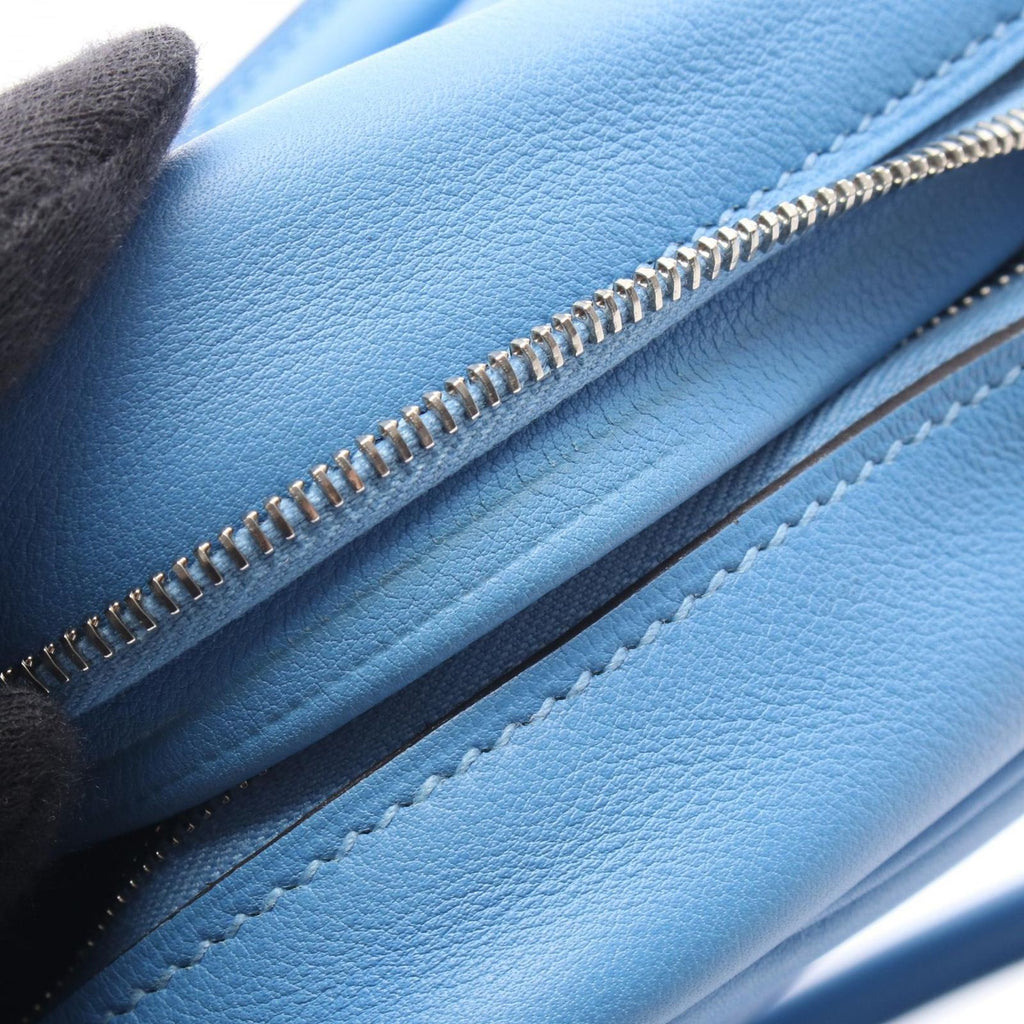 Hermes Mini Plume 20 Blue Paradise Leather Handbag — view 8