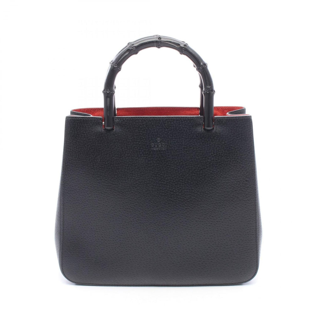Gucci Bamboo 002 Black Leather Handbag