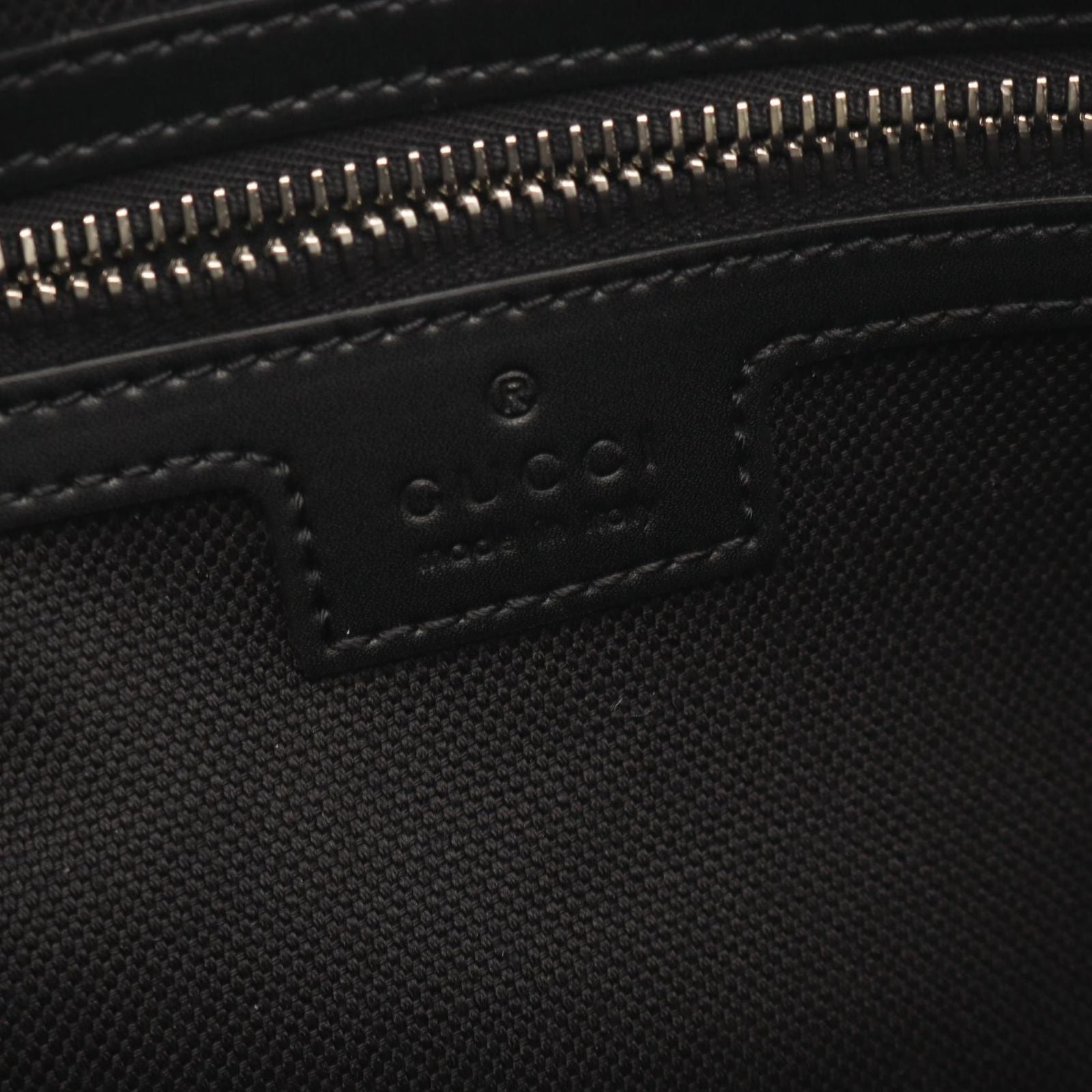 Gucci Waist Bag Soft GG Supreme Sherry Line Black Gray Navy Canvas Leather — view 4