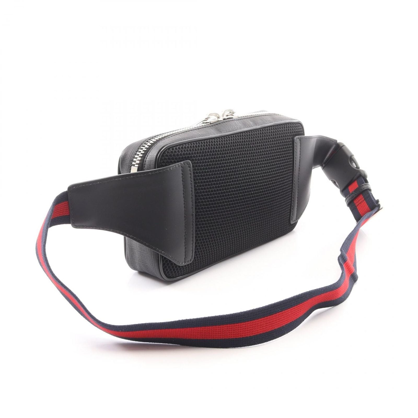 Gucci Waist Bag Soft GG Supreme Sherry Line Black Gray Navy Canvas Leather — view 2