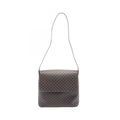 Celine Shoulder Bag Macadam Black Brown Canvas Leather
