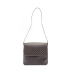 Celine Shoulder Bag Macadam Black Brown Canvas Leather