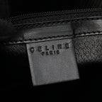 Celine Shoulder Bag Macadam Black Brown Canvas Leather — view 4