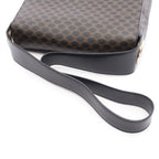 Celine Shoulder Bag Macadam Black Brown Canvas Leather — view 8