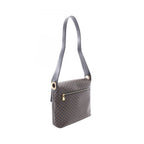 Celine Shoulder Bag Macadam Black Brown Canvas Leather — view 2