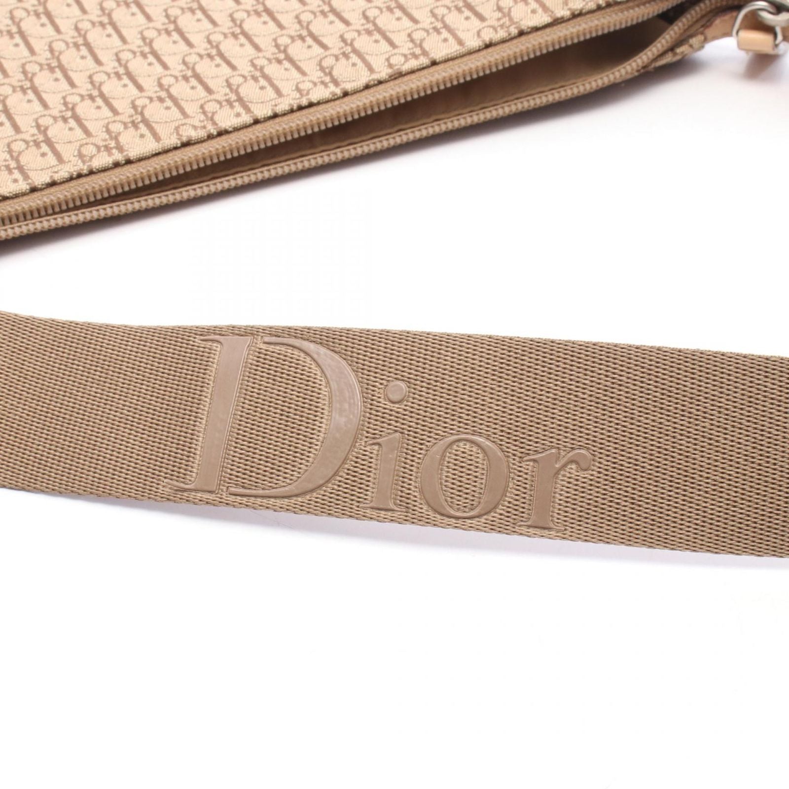 Dior Shoulder Bag Trotter Beige Brown Canvas Leather — view 7