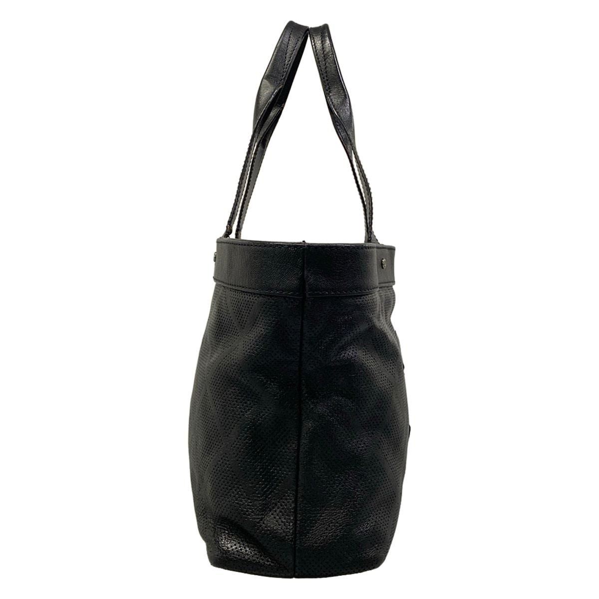 Chanel Tote Bag Black Perforated Leather — view 2