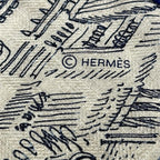 Hermes Shawl Carre Geant 140 Natural Blue Royal Petrol Cashmere Silk Scarf — view 2