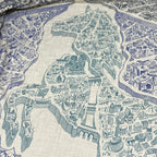 Hermes Shawl Carre Geant 140 Natural Blue Royal Petrol Cashmere Silk Scarf — view 4