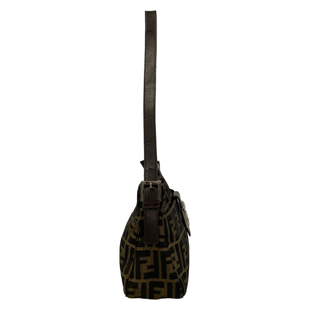 Fendi Shoulder Bag Zucchini Dark Brown Leather — view 2