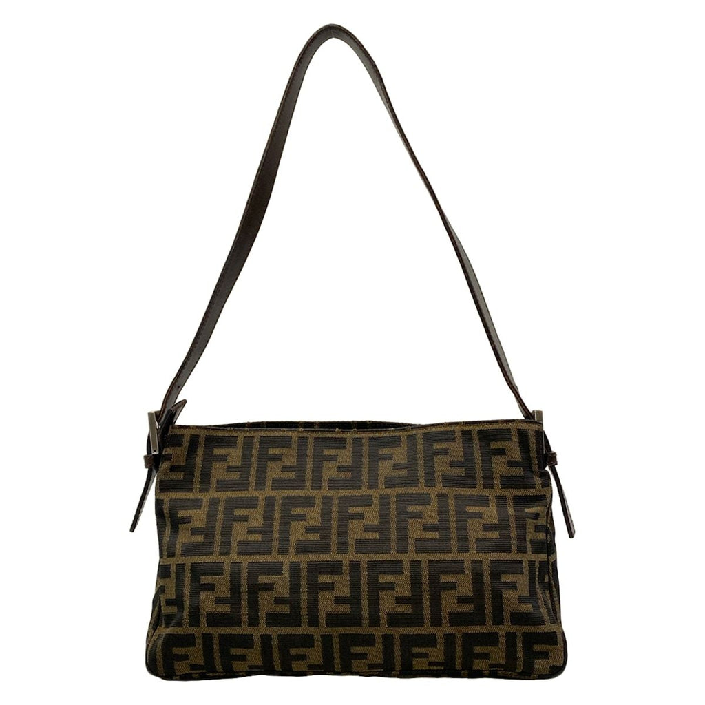 Fendi Shoulder Bag Zucchini Dark Brown Leather — view 3