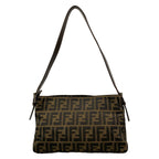 Fendi Shoulder Bag Zucchini Dark Brown Leather — view 3