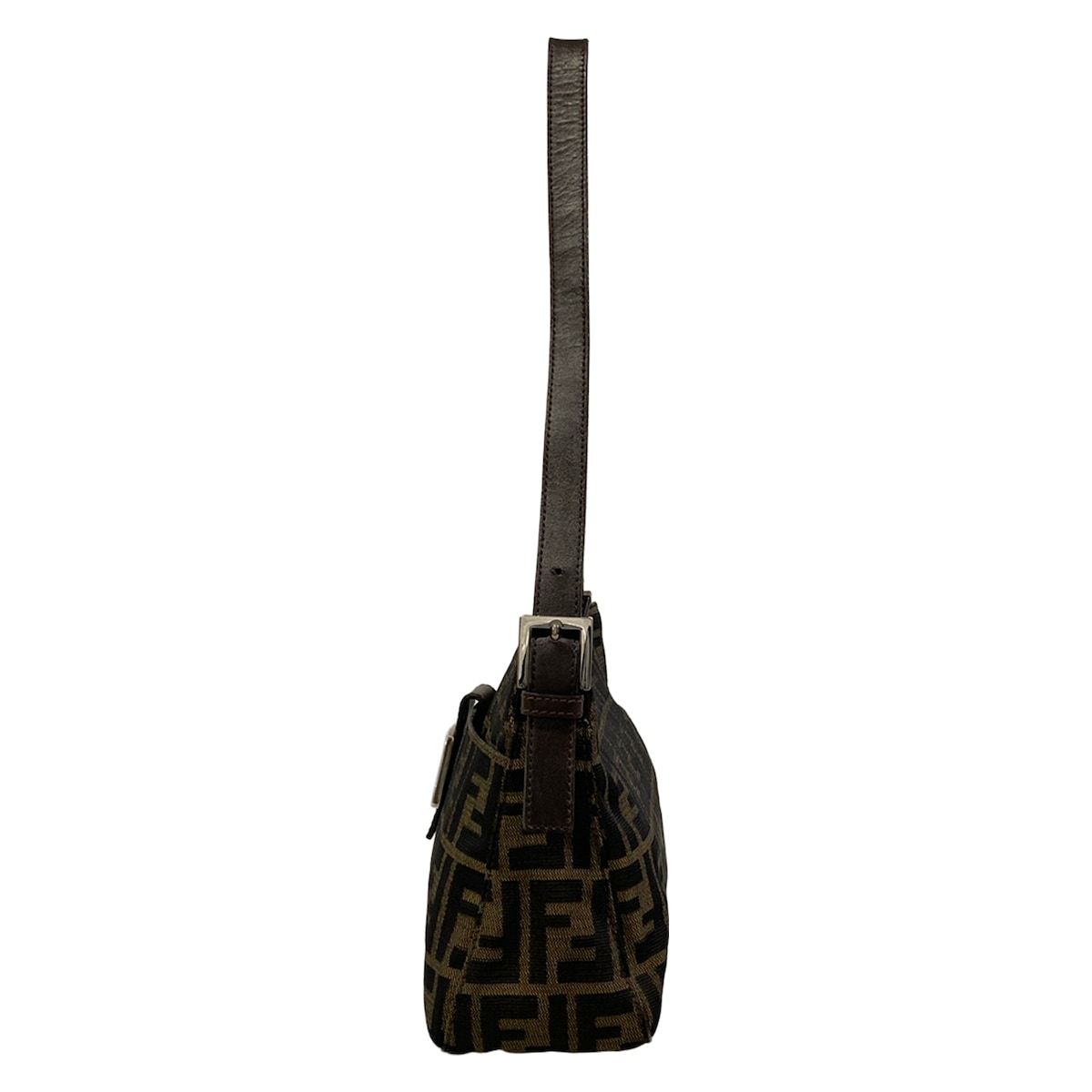 Fendi Shoulder Bag Zucchini Dark Brown Leather — view 4