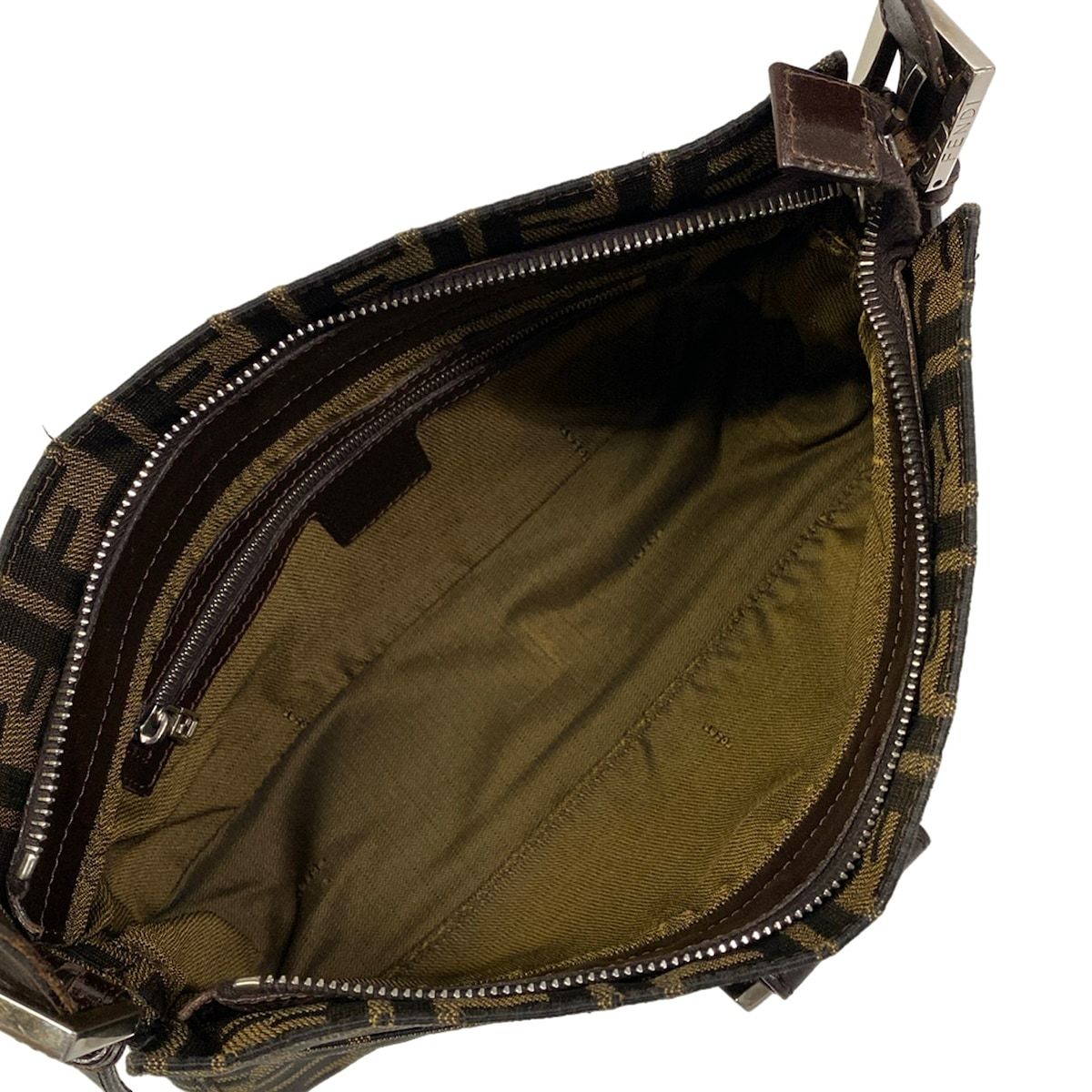 Fendi Shoulder Bag Zucchini Dark Brown Leather — view 7