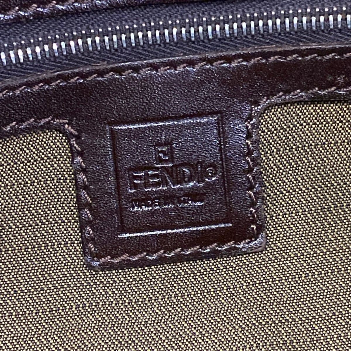 Fendi Shoulder Bag Zucchini Dark Brown Leather — view 8