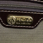Fendi Handbag Zucchini Beige Dark Brown Gold Leather — view 8