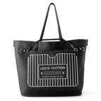 Louis Vuitton Tote Bag Monogram Gray Leather Neverfull Inside Out MM Reversible — view 4