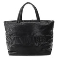 Saint Laurent Paris Tote Bag Wide Puffer Logo Nylon Black
