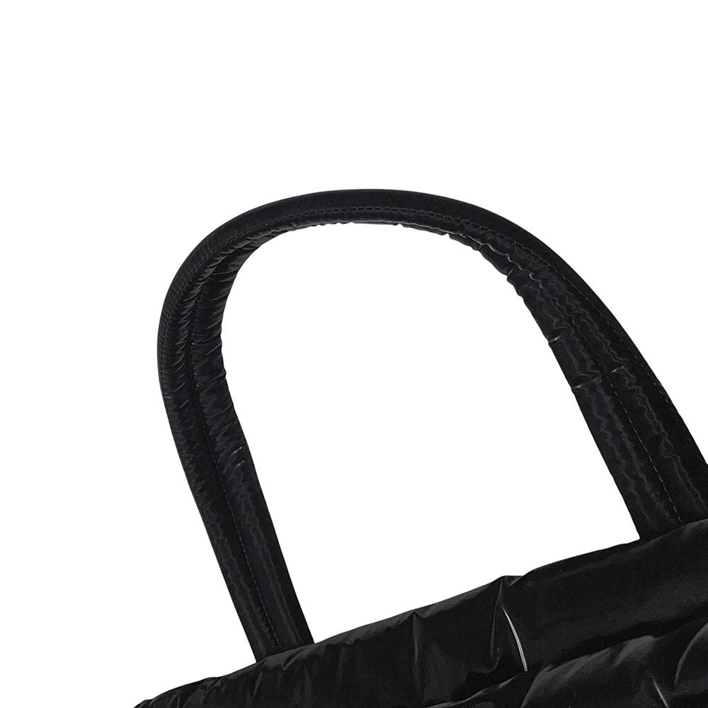 Saint Laurent Paris Tote Bag Wide Puffer Logo Nylon Black — view 7