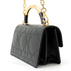 Dior Macro Cannage Ange Mini Calf Leather 2-Way Black Handbag — view 2