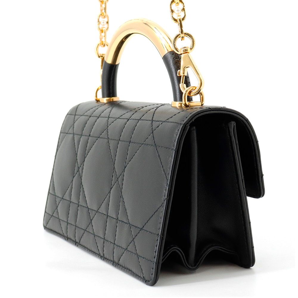 Dior Macro Cannage Ange Mini Calf Leather 2-Way Black Handbag — view 2