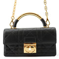 Dior Macro Cannage Ange Mini Calf Leather 2-Way Black Handbag