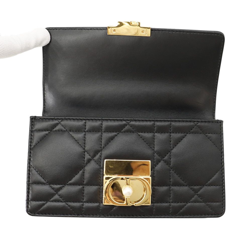 Dior Macro Cannage Ange Mini Calf Leather 2-Way Black Handbag — view 6