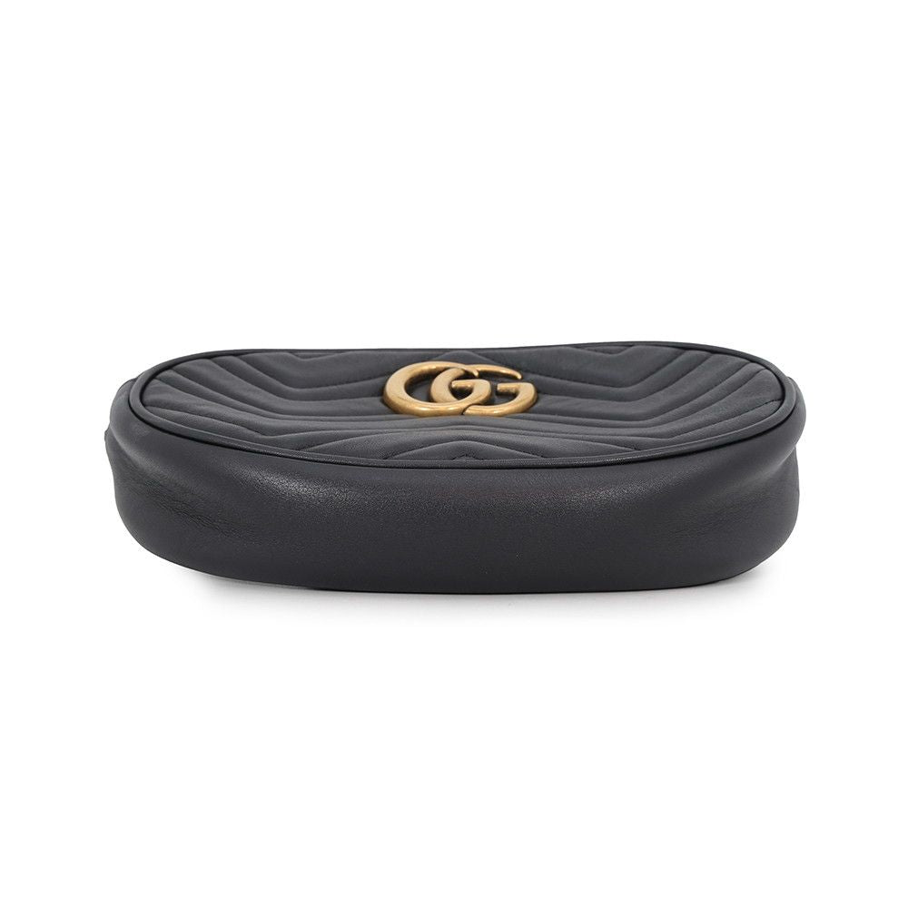 Gucci Belt Bag GG Marmont Leather Bag Waist Pouch Black — view 4