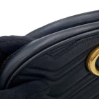 Gucci Belt Bag GG Marmont Leather Bag Waist Pouch Black — view 8