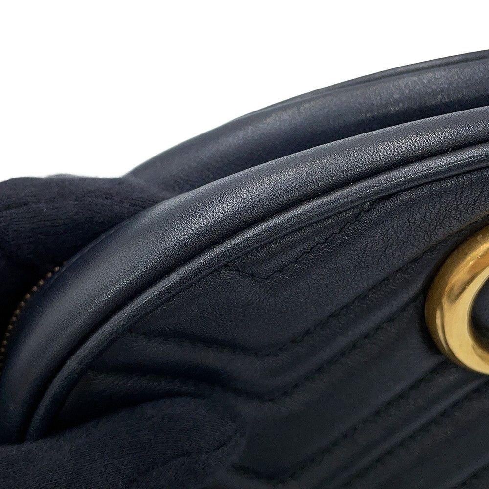 Gucci Belt Bag GG Marmont Leather Bag Waist Pouch Black — view 8