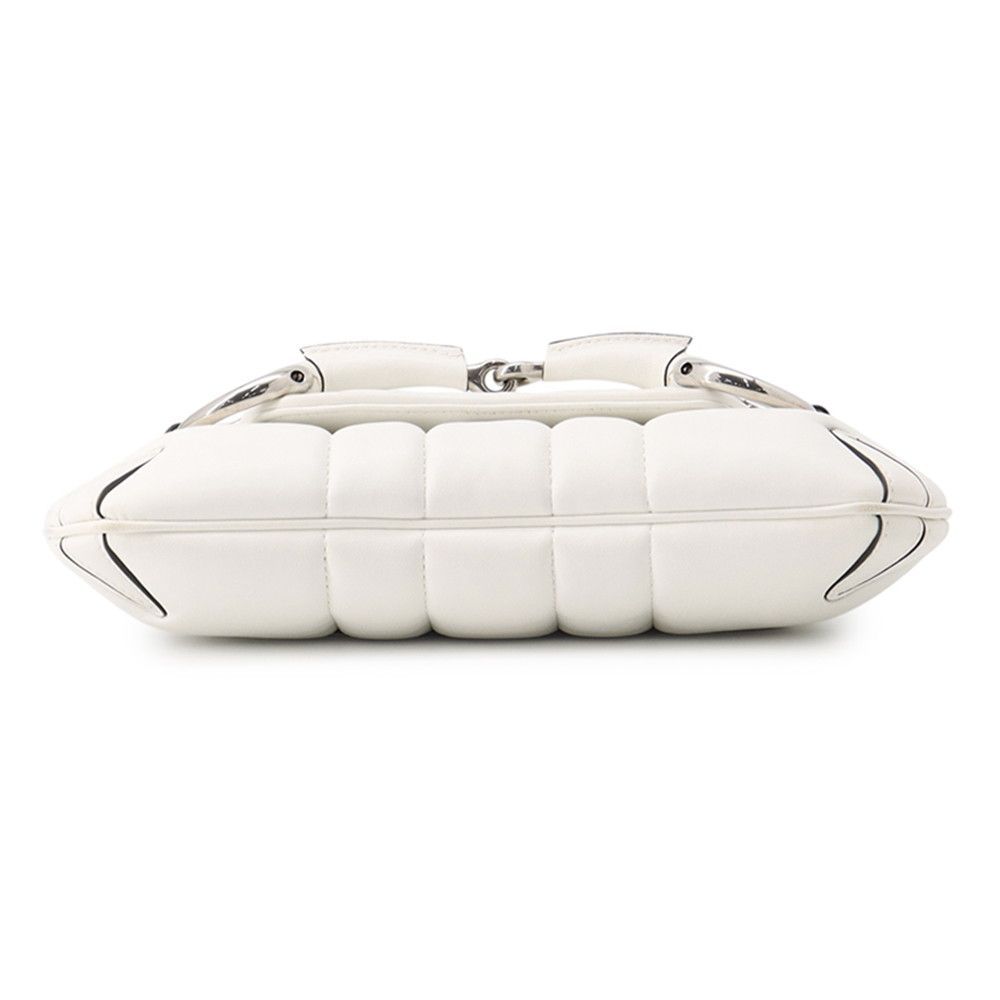 Gucci Horsebit Chain Small Leather White Handbag — view 3