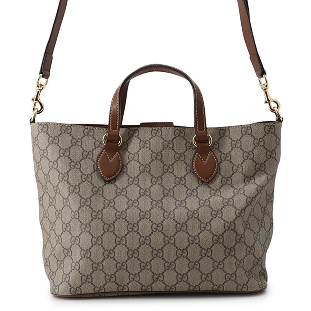 Gucci Tote GG Supreme Leather 2-Way Shoulder Bag
