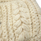 Fendi Mamma Bucket Bag Wool Leather White Black — view 6