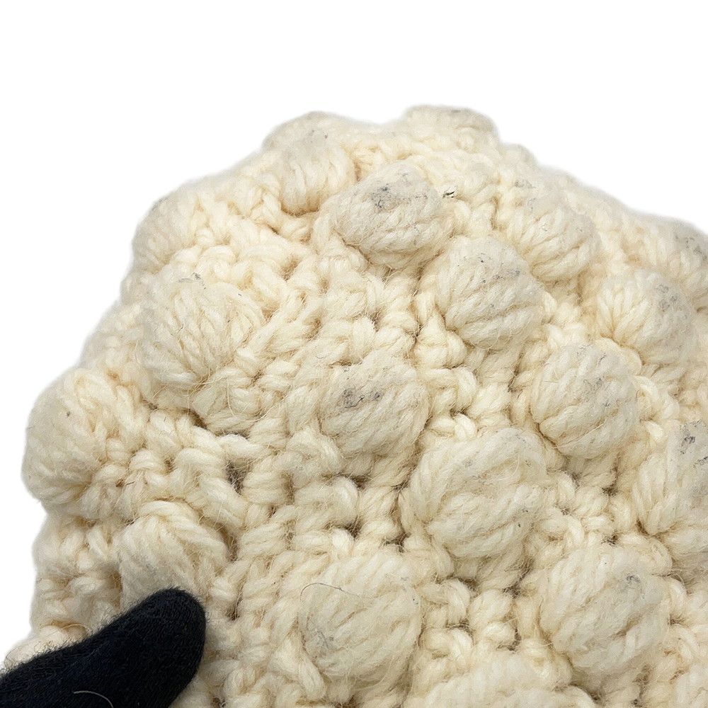 Fendi Mamma Bucket Bag Wool Leather White Black — view 7