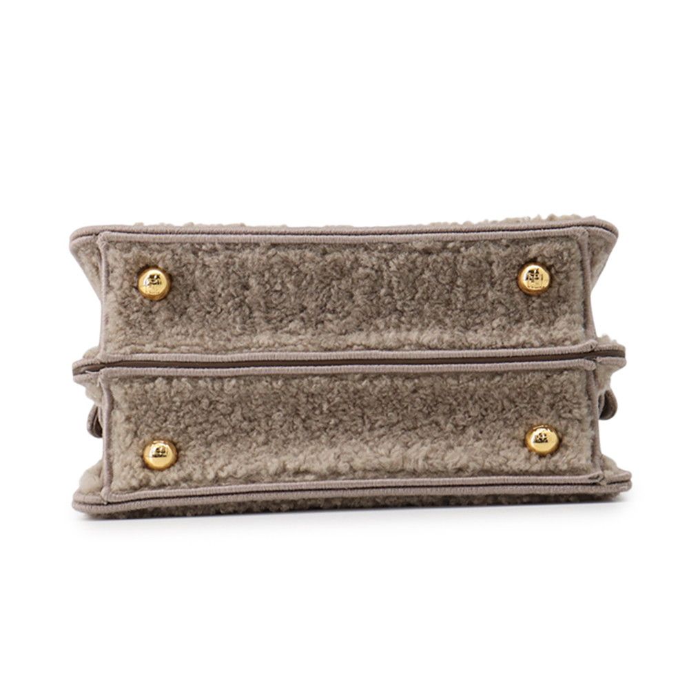 Fendi Peekaboo ISeeU Petit Shearling Leather Handbag — view 3