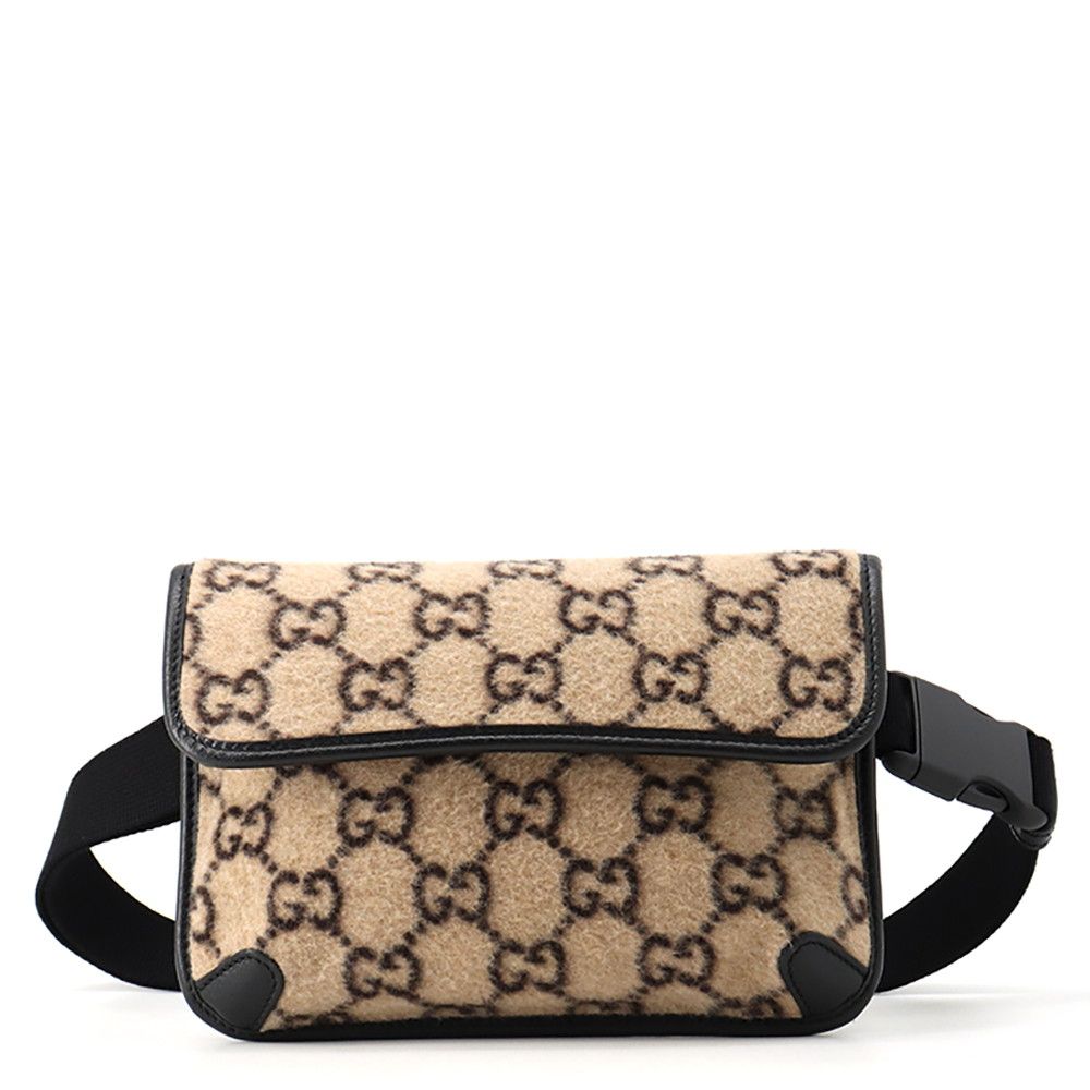 Gucci Belt Bag GG Wool Leather Black