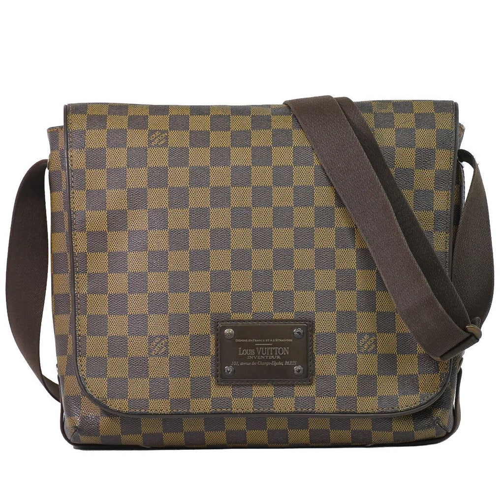 Louis Vuitton LV Brooklyn MM Damier Ebene Shoulder Bag Brown Vintage