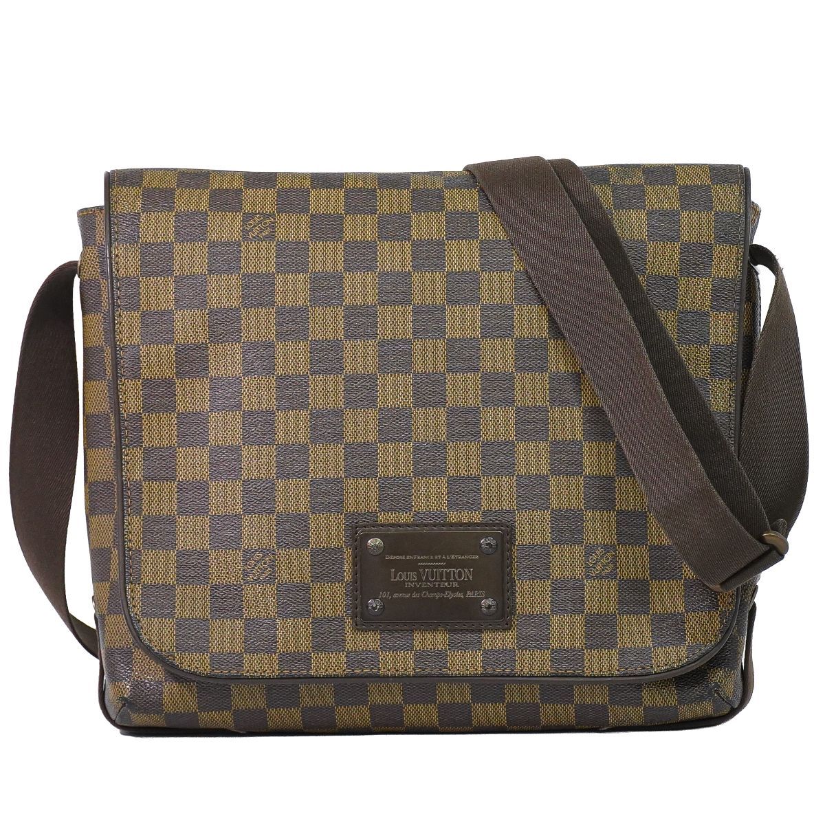 Louis Vuitton LV Brooklyn MM Damier Ebene Shoulder Bag Brown Vintage