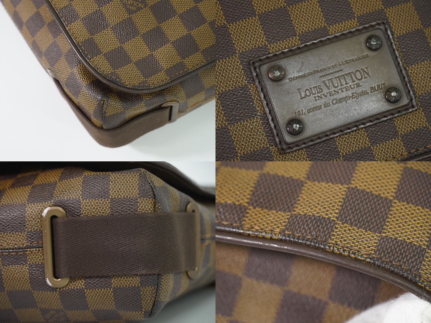 Louis Vuitton LV Brooklyn MM Damier Ebene Shoulder Bag Brown Vintage — view 7