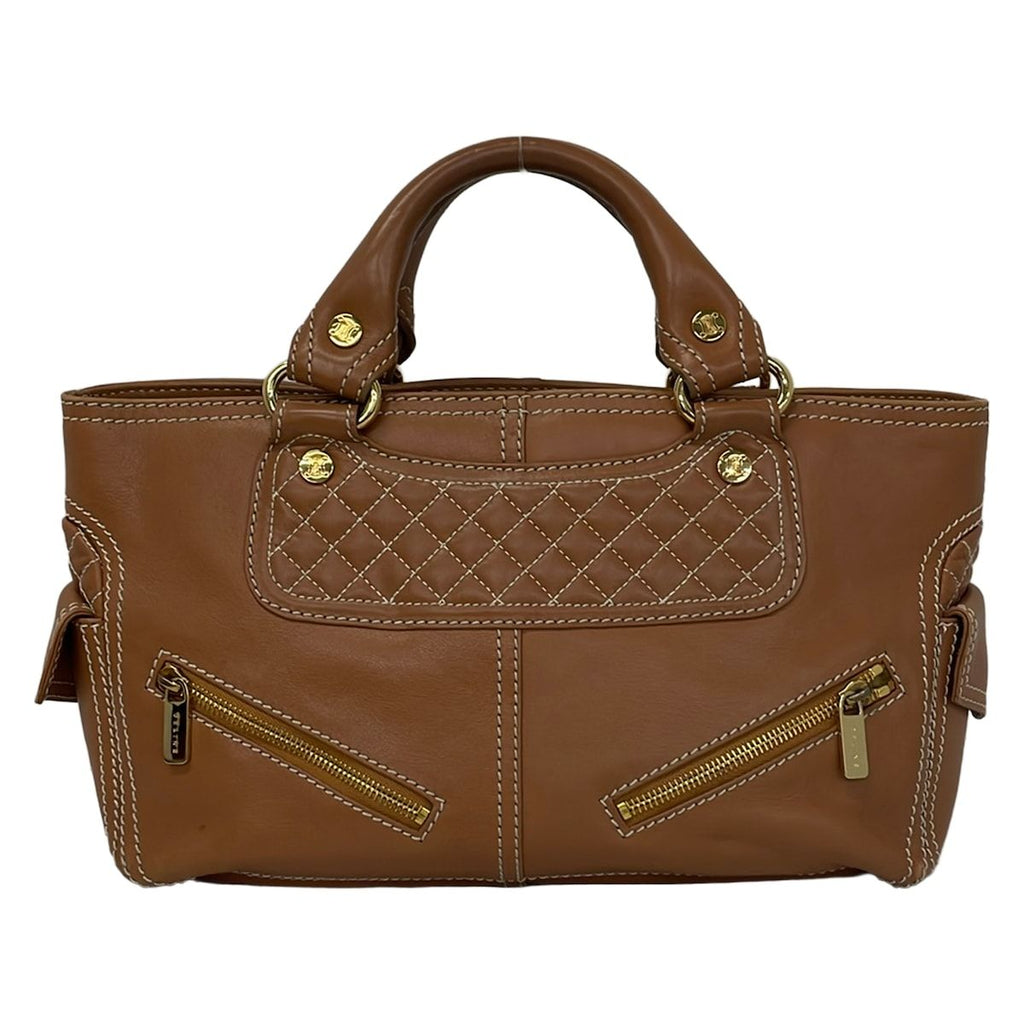 Celine Handbag Boogie Bag Brown Leather