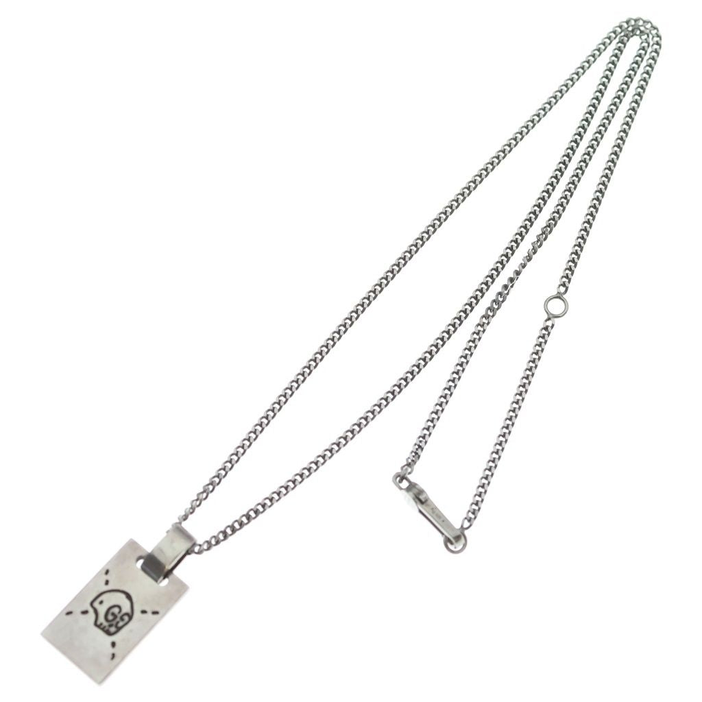 Gucci Ghost Skull Motif Top Chain Necklace Silver — view 2