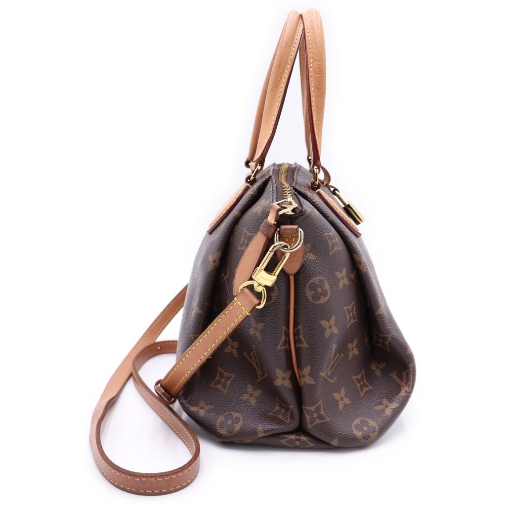 Louis Vuitton Monogram Rivoli MM 2-Way Shoulder Bag Brown Leather Gold — view 3