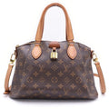 Louis Vuitton Monogram Rivoli MM 2-Way Shoulder Bag Brown Leather Gold