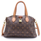 Louis Vuitton Monogram Rivoli MM 2-Way Shoulder Bag Brown Leather Gold