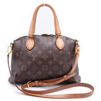 Louis Vuitton Monogram Rivoli MM 2-Way Shoulder Bag Brown Leather Gold — view 2