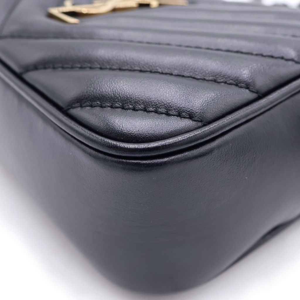 Saint Laurent Paris Lu Mini Fringe Mini Shoulder Bag Black Leather Gold — view 5