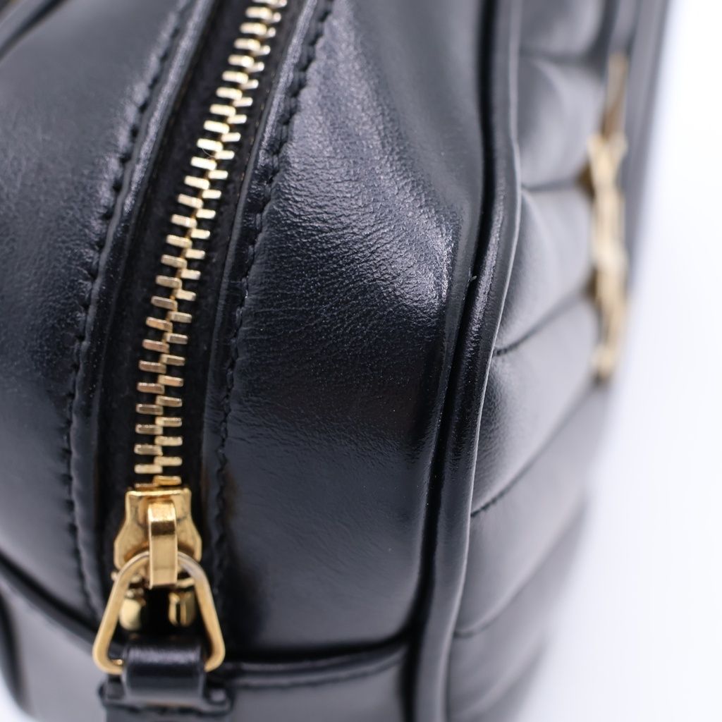 Saint Laurent Paris Lu Mini Fringe Mini Shoulder Bag Black Leather Gold — view 7