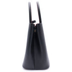 Prada Double Saffiano Leather Midi Handbag Black Gold — view 3