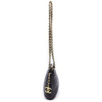 Chanel Quilted Chain Shoulder Bag Black Lambskin Gold — view 3